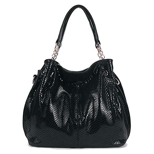 Kris Anna Damen Hobo Schultertasche aus PU-Leder mit Schulterriemen Shopper Tasche Umhängetasche Handtasche Ketten Henkel für Frauen Schwarz EINWEG Kris Anna Damen Hobo Schultertasche aus PU-Leder mit Schulterriemen Shopper Tasche Umhängetasche Handtasche Ketten Henkel für Frauen Schwarz EINWEG von Coolives