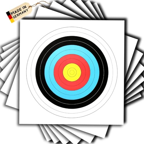 20 Stück Zielscheibenauflage nach FITA Abmaßen - Ø 40cm - Bogenschießen Zielscheibe Auflage 40x40 cm - 10 Ring Zielpapier für Jagd & Training Schießen 20 Stück Zielscheibenauflage nach FITA Abmaßen - Ø 40cm - Bogenschießen Zielscheibe Auflage 40x40 cm - 10 Ring Zielpapier für Jagd & Training Schießen von Krüger