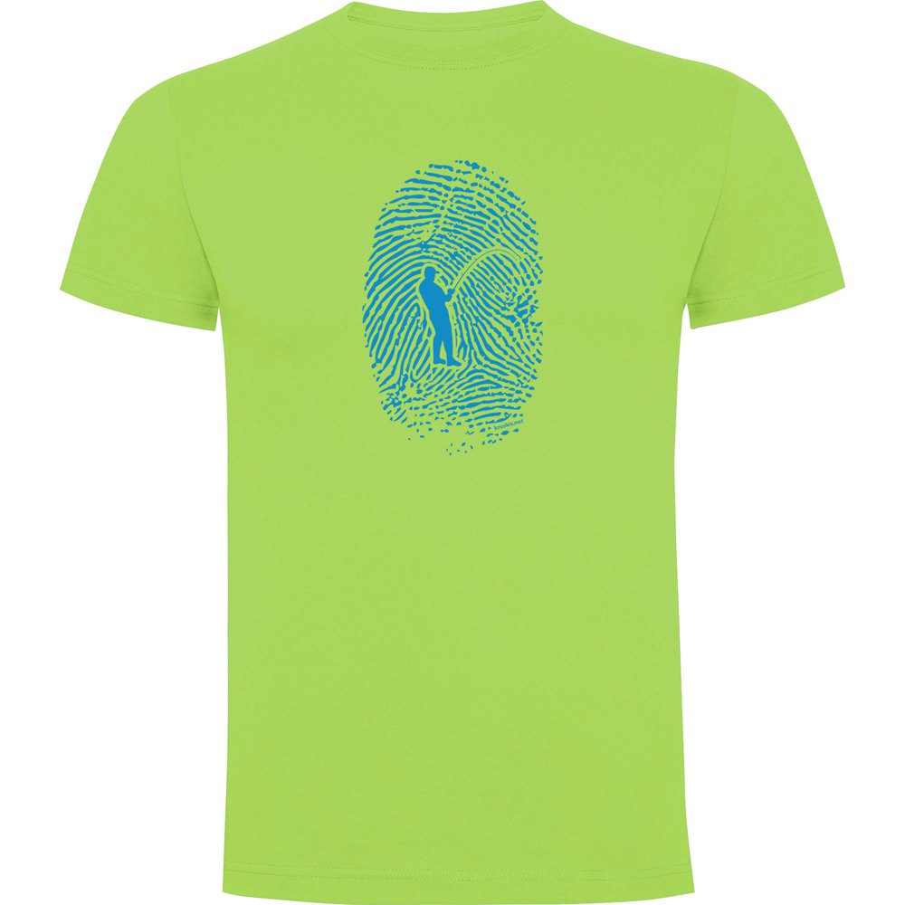 Kruskis Angler Fingerprint Short Sleeve T-shirt Grün M Mann von Kruskis