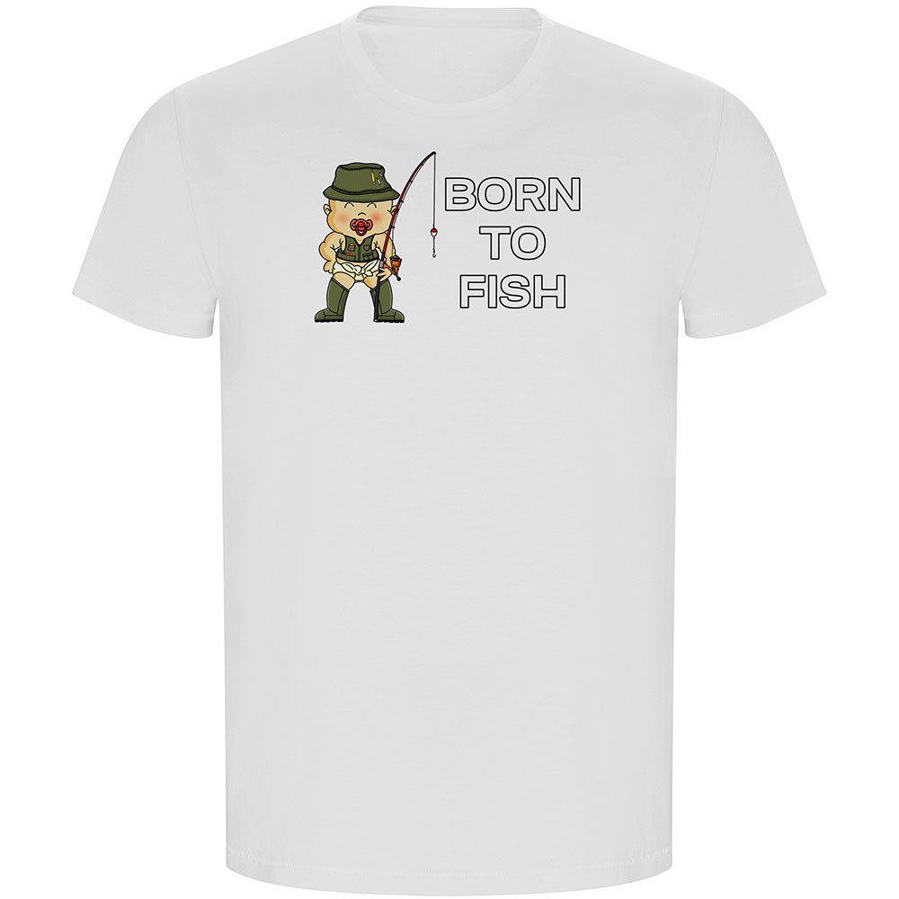 Kruskis Born To Fish Eco Short Sleeve T-shirt Weiß 2XL Mann von Kruskis
