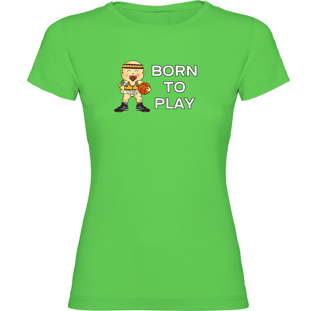 Kruskis Born To Play Basketball Short Sleeve T-shirt Grün L Frau von Kruskis