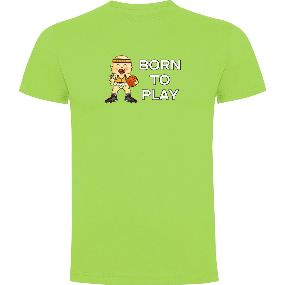 Kruskis Born To Play Basketball Short Sleeve T-shirt Grün S Mann von Kruskis