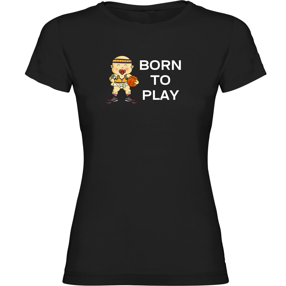Kruskis Born To Play Basketball Short Sleeve T-shirt Schwarz XL Frau von Kruskis