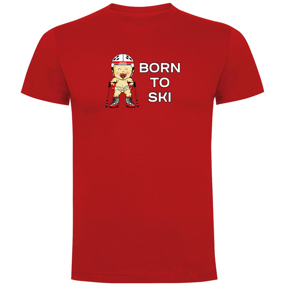 Kruskis Born To Ski Short Sleeve T-shirt Rot 2XL Mann von Kruskis