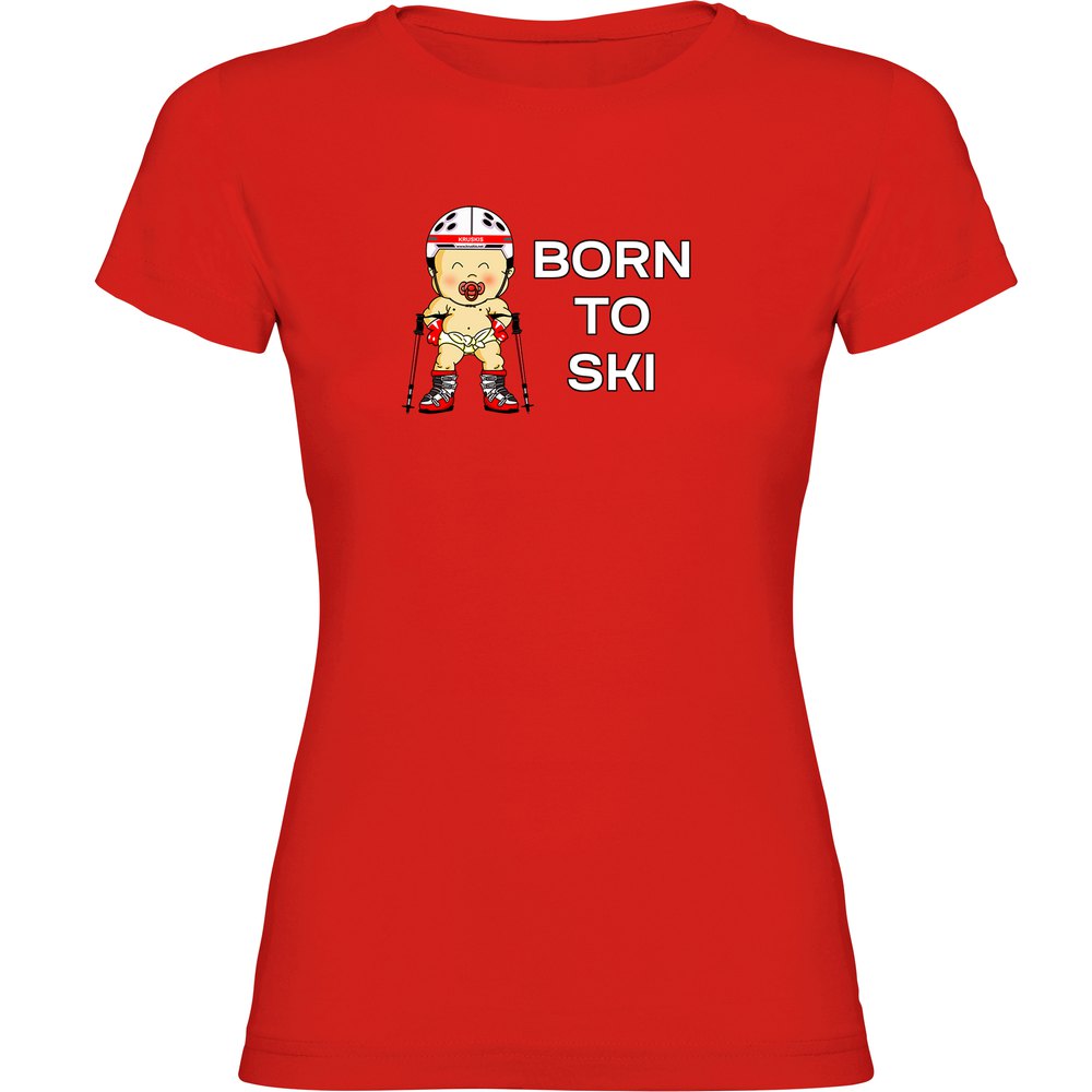 Kruskis Born To Ski Short Sleeve T-shirt Rot S Frau Kruskis Born To Ski Short Sleeve T-shirt Rot S Frau von Kruskis