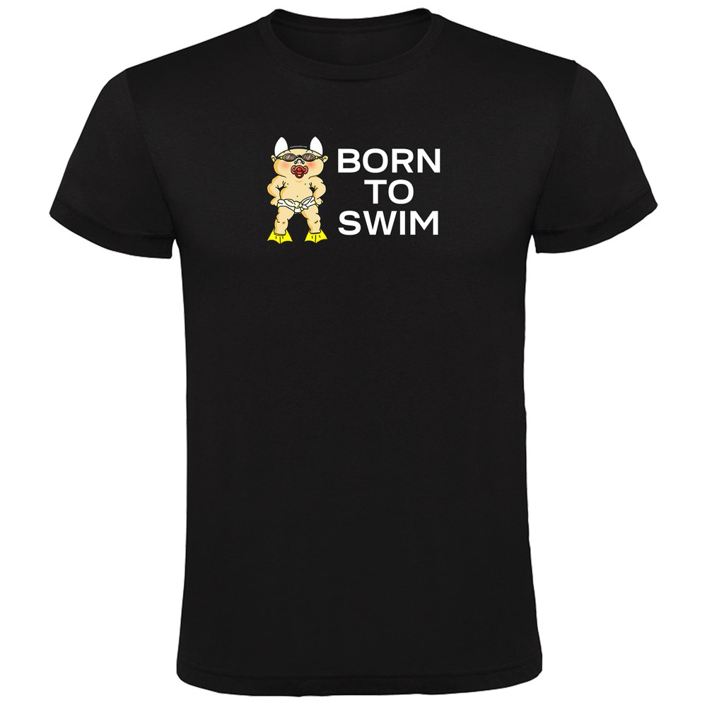Kruskis Born To Swim Short Sleeve T-shirt Schwarz 2XL Mann von Kruskis