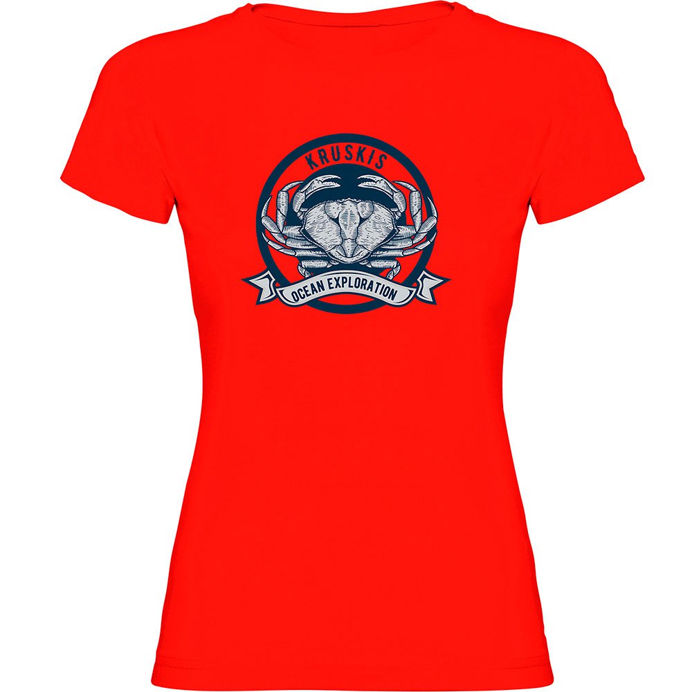 Kruskis Crab Logo Short Sleeve T-shirt Rot L Frau von Kruskis