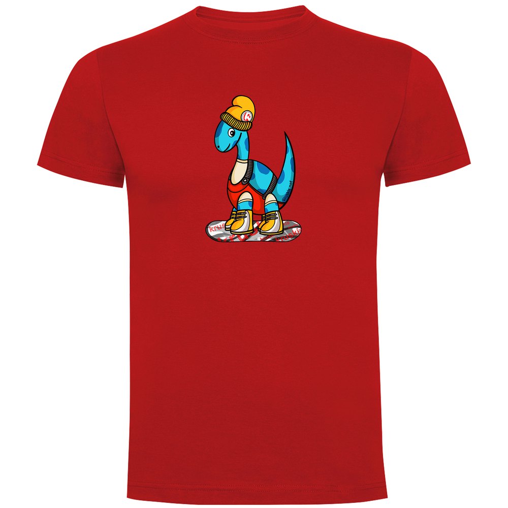 Kruskis Dino Snow Short Sleeve T-shirt Rot 2XL Mann von Kruskis