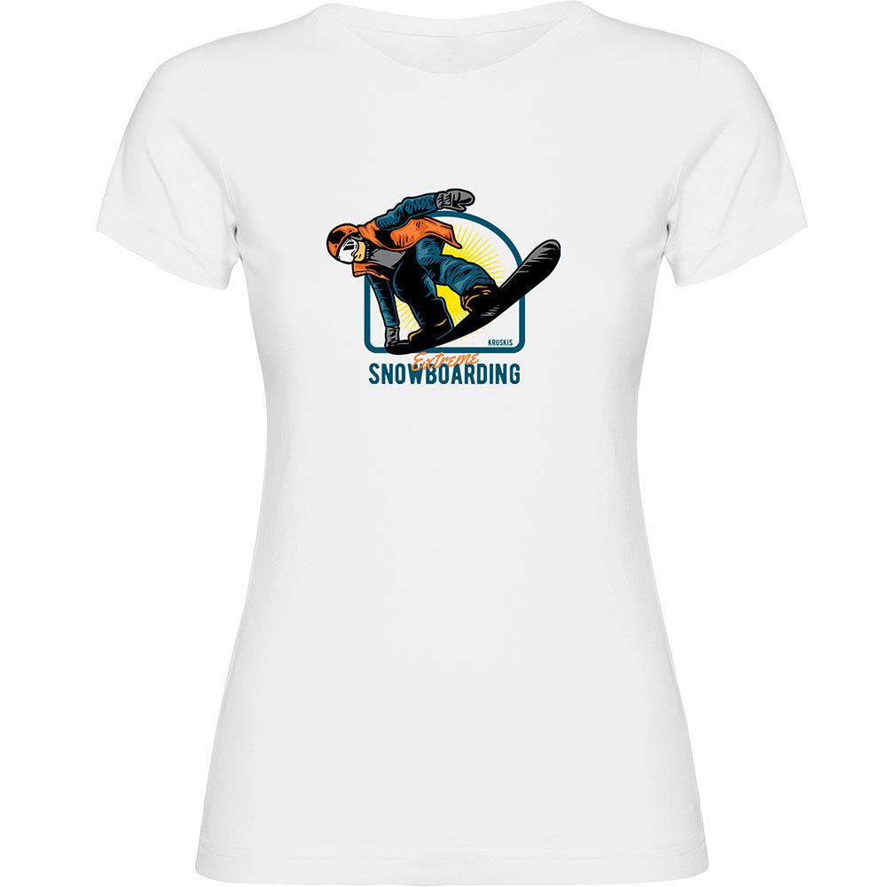 Kruskis Extreme Snowboarding Short Sleeve T-shirt Weiß M Frau von Kruskis