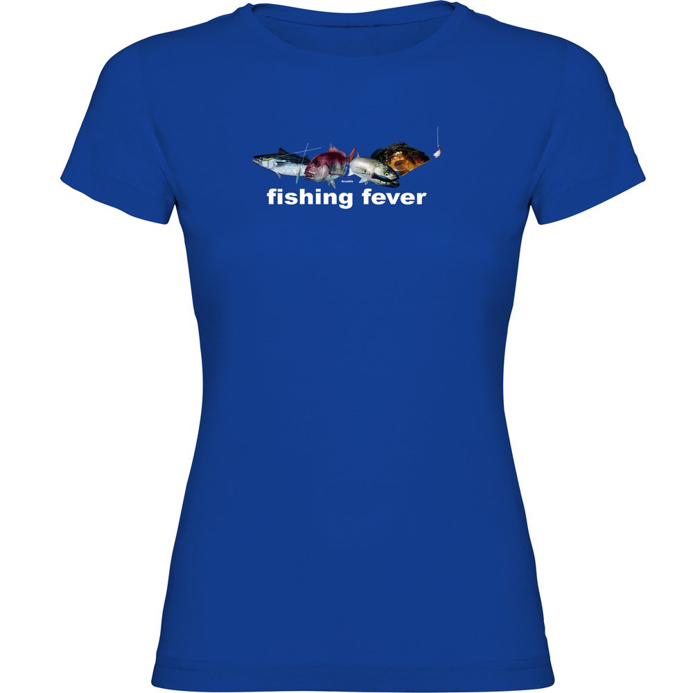 Kruskis Fishing Fever Short Sleeve T-shirt Blau S Frau von Kruskis