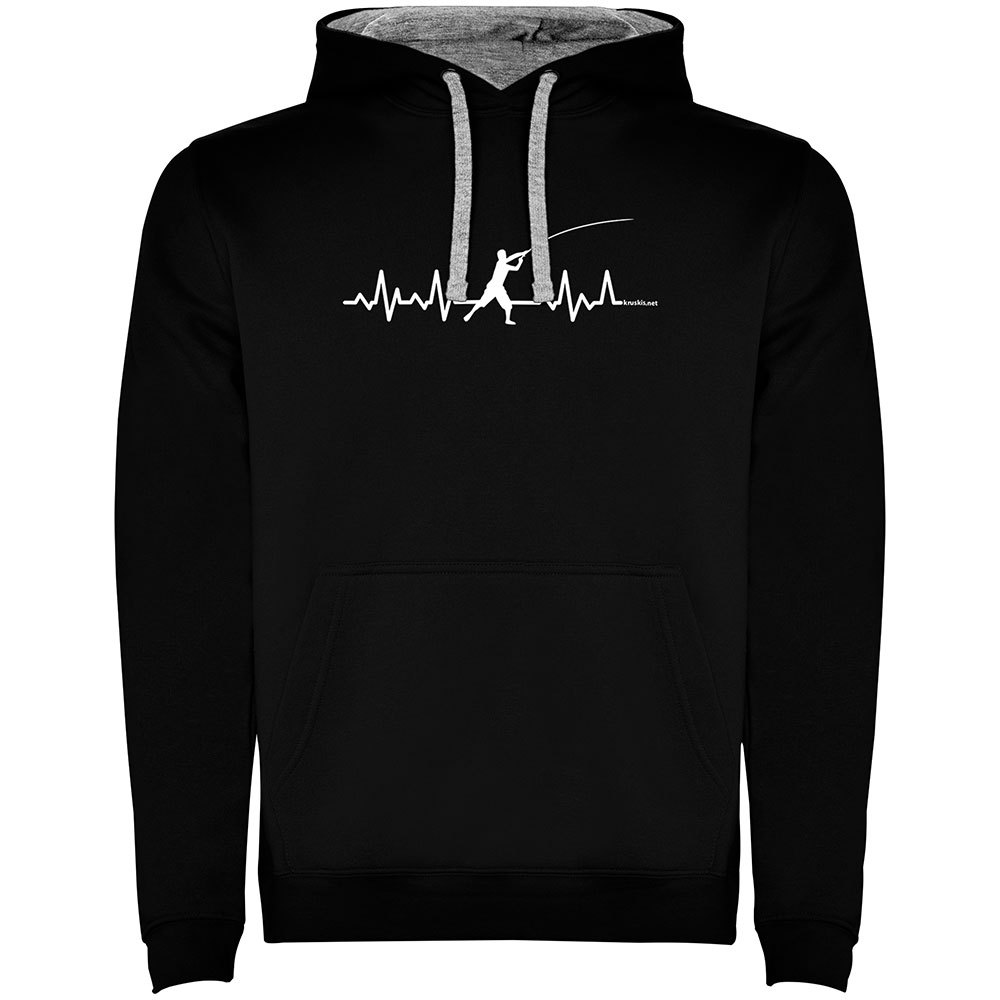 Kruskis Fishing Heartbeat Two-colour Hoodie Schwarz L Mann von Kruskis