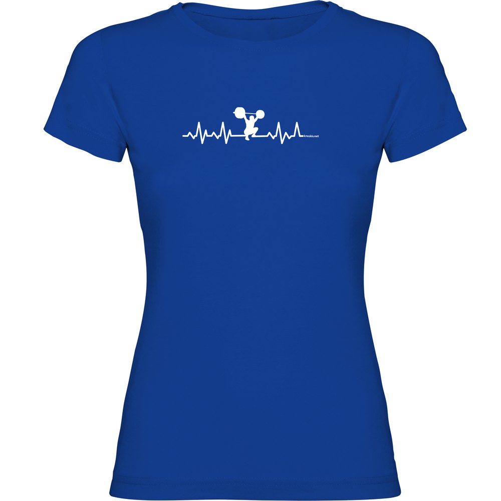 Kruskis Fitness Heartbeat Short Sleeve T-shirt Blau M Frau von Kruskis
