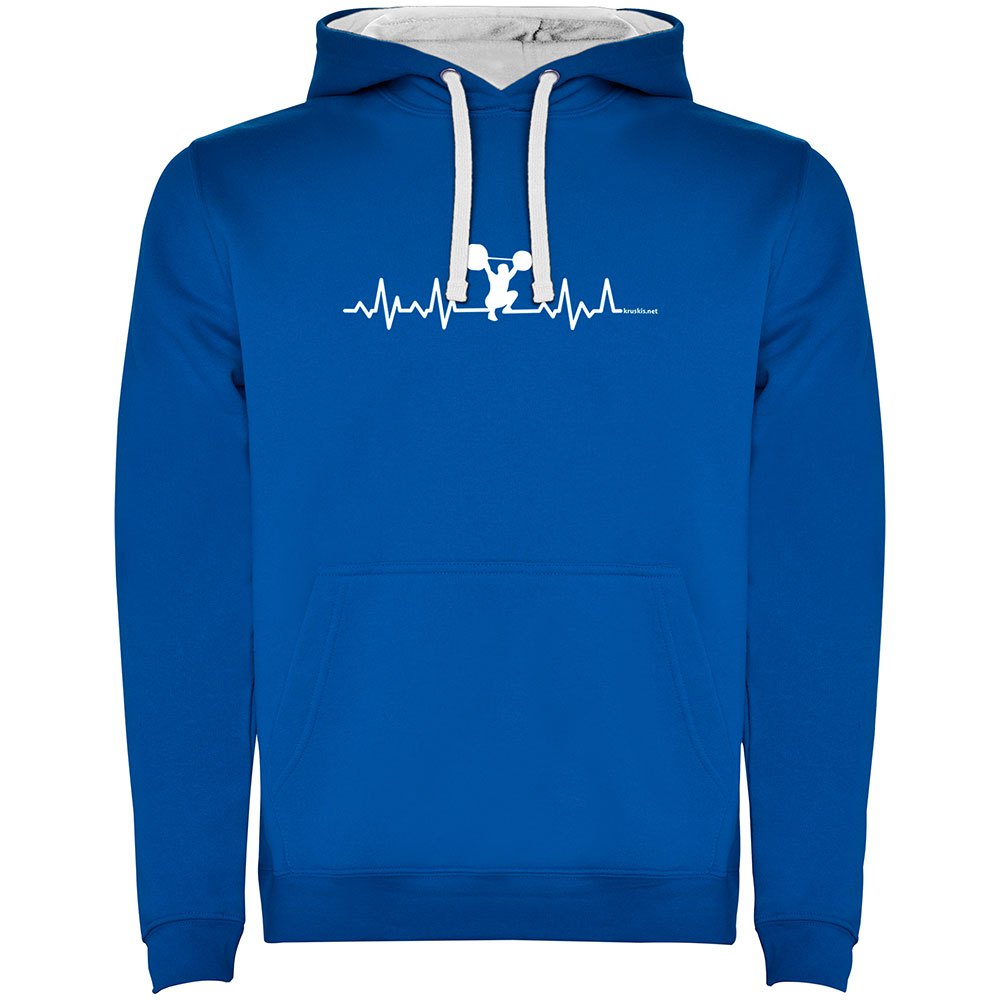 Kruskis Fitness Heartbeat Two-colour Hoodie Blau XL Mann von Kruskis