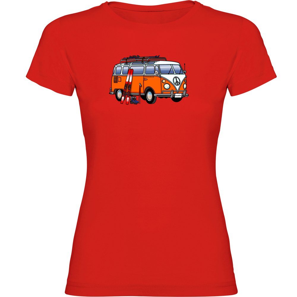 Kruskis Hippie Van Ski Short Sleeve T-shirt Rot M Frau Kruskis Hippie Van Ski Short Sleeve T-shirt Rot M Frau von Kruskis