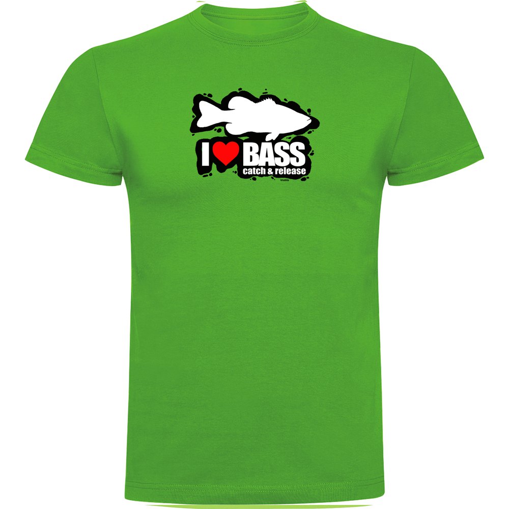 Kruskis I Love Bass Short Sleeve T-shirt Grün S Mann von Kruskis