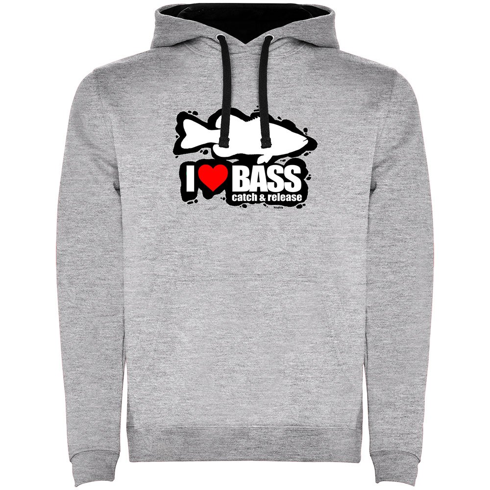 Kruskis I Love Bass Two-colour Hoodie Grau S Mann von Kruskis