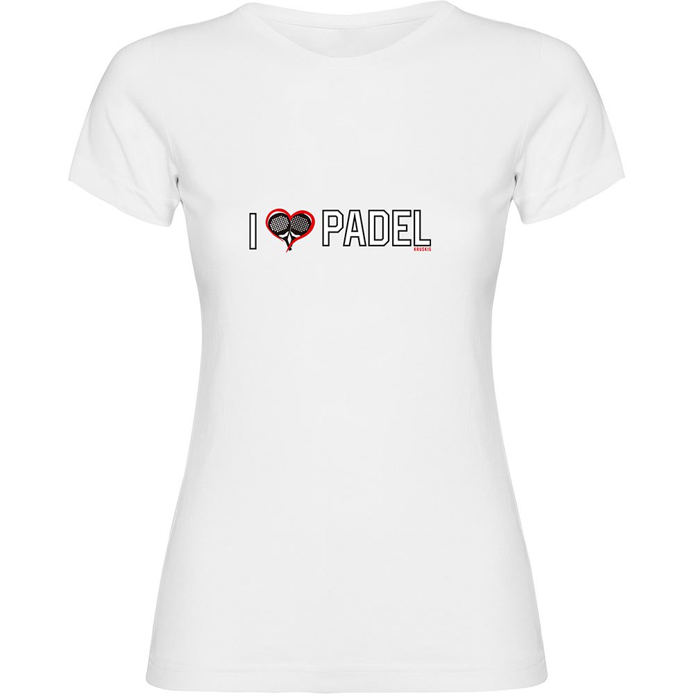 Kruskis I Love Padel Short Sleeve T-shirt Weiß S Frau von Kruskis