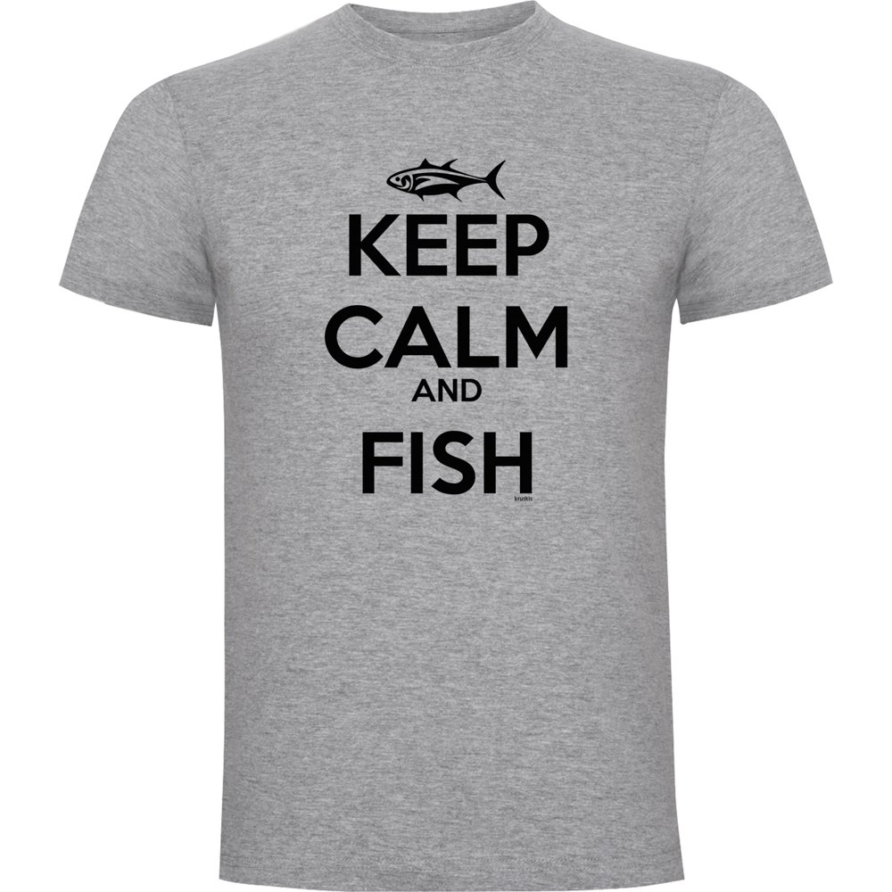Kruskis Keep Calm And Fish Short Sleeve T-shirt Grau XL Mann Kruskis Keep Calm And Fish Short Sleeve T-shirt Grau XL Mann von Kruskis