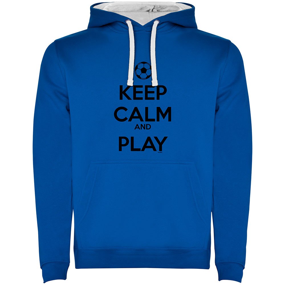 Kruskis Keep Calm And Play Football Two-colour Hoodie Blau S Mann von Kruskis