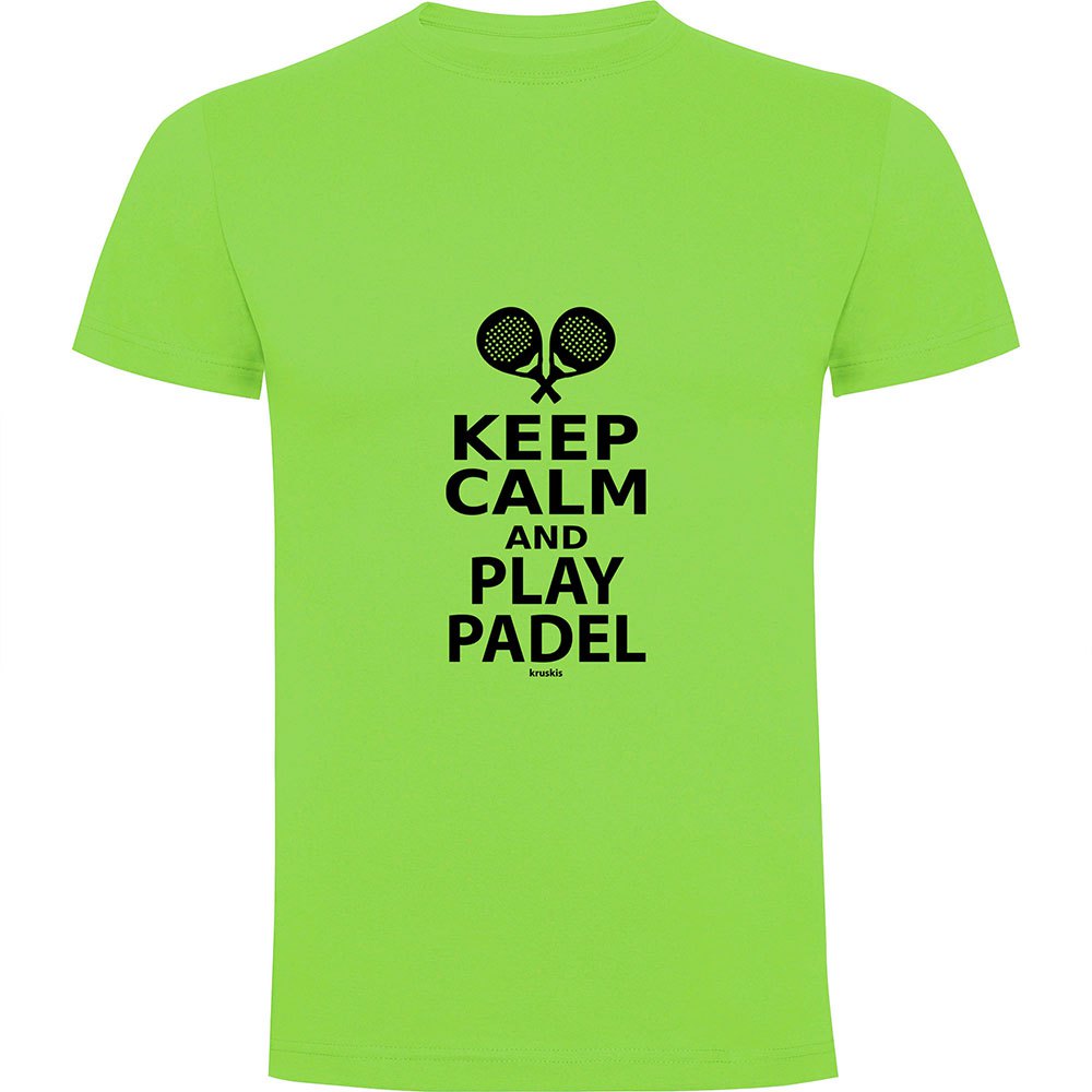 Kruskis Keep Calm And Play Padel Short Sleeve T-shirt Grün L Mann von Kruskis