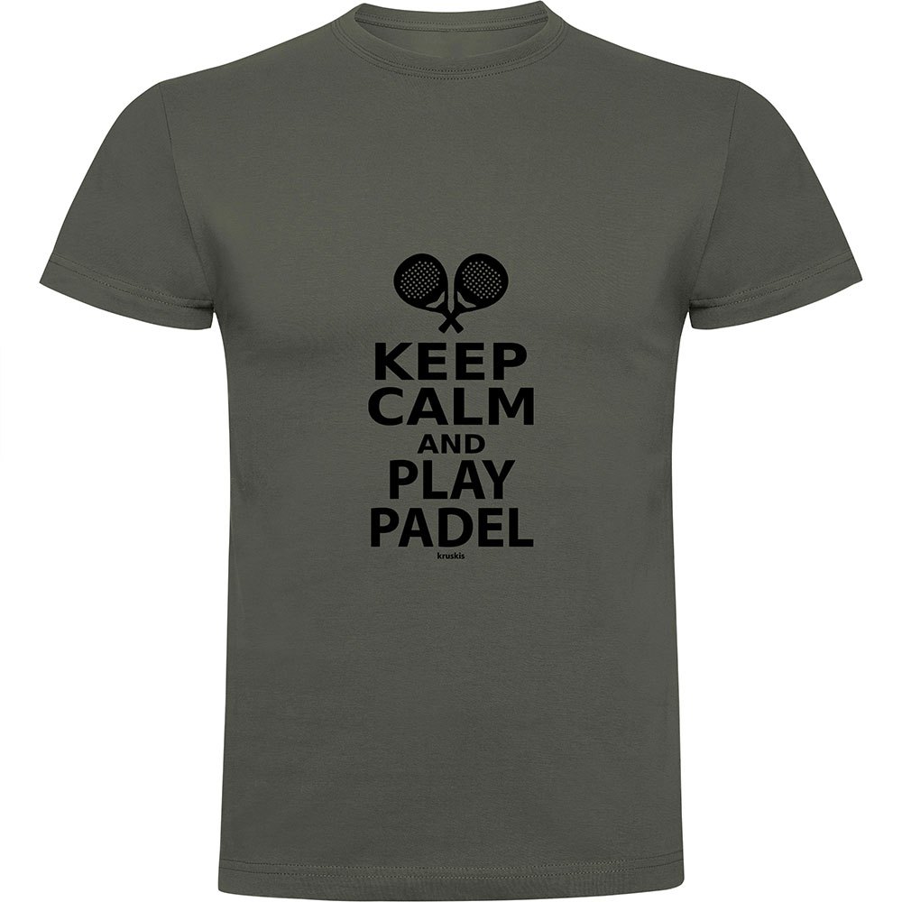 Kruskis Keep Calm And Play Padel Short Sleeve T-shirt Grün S Mann von Kruskis