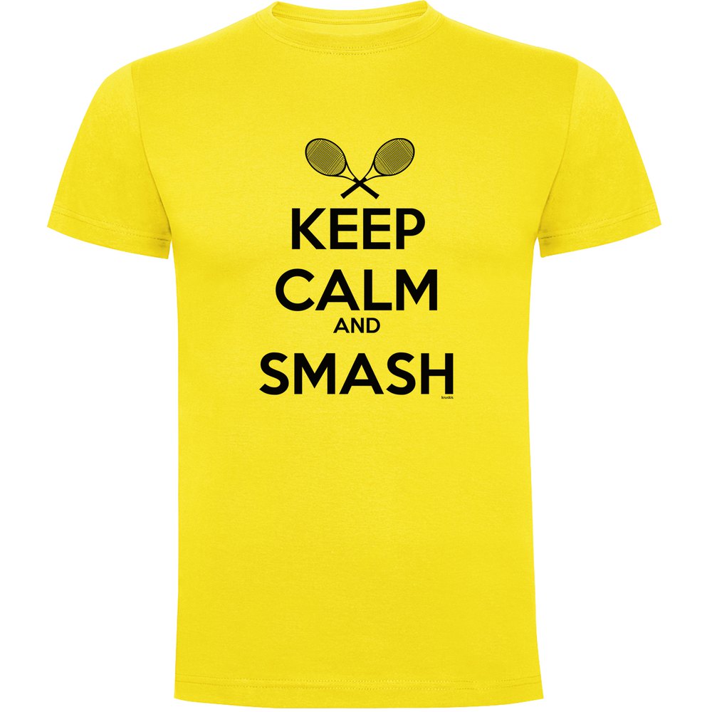 Kruskis Keep Calm And Smash Short Sleeve T-shirt Gelb XL Mann von Kruskis