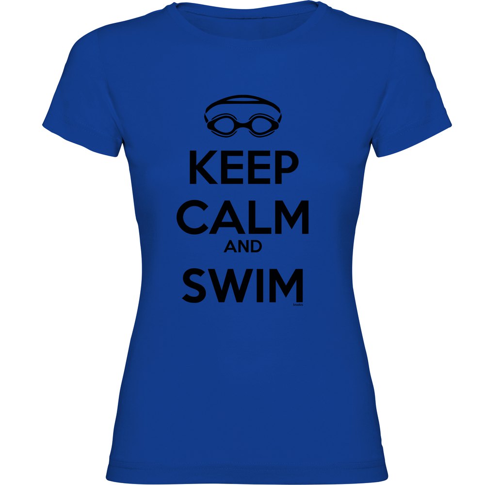 Kruskis Keep Calm And Swim Short Sleeve T-shirt Blau L Frau von Kruskis