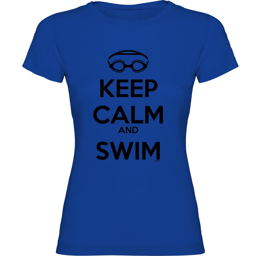 Kruskis Keep Calm And Swim Short Sleeve T-shirt Blau XL Frau von Kruskis