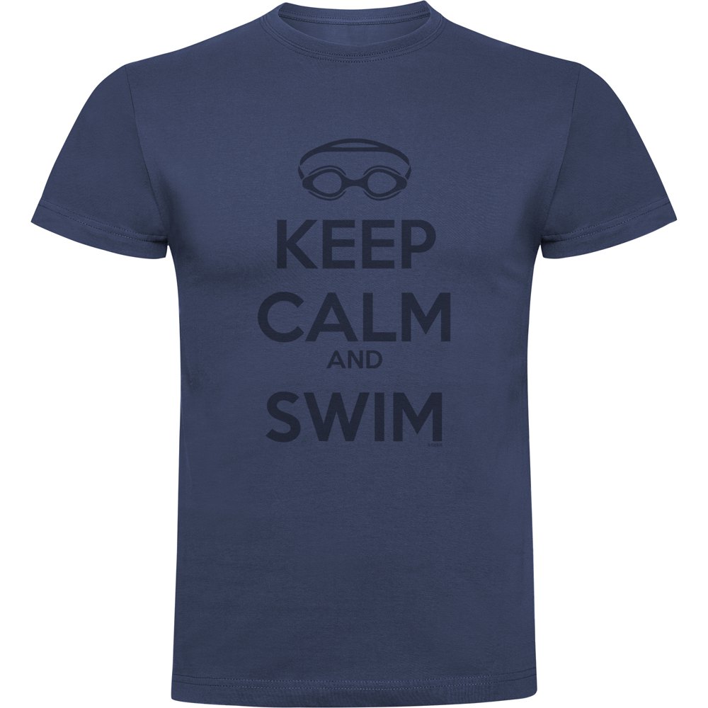 Kruskis Keep Calm And Swim Short Sleeve T-shirt Blau XL Mann von Kruskis