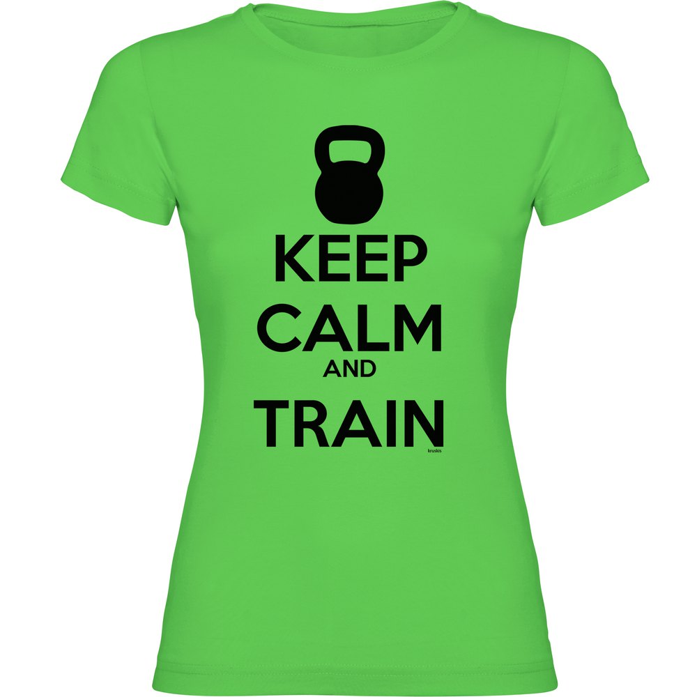 Kruskis Keep Calm And Train Short Sleeve T-shirt Grün 2XL Frau von Kruskis