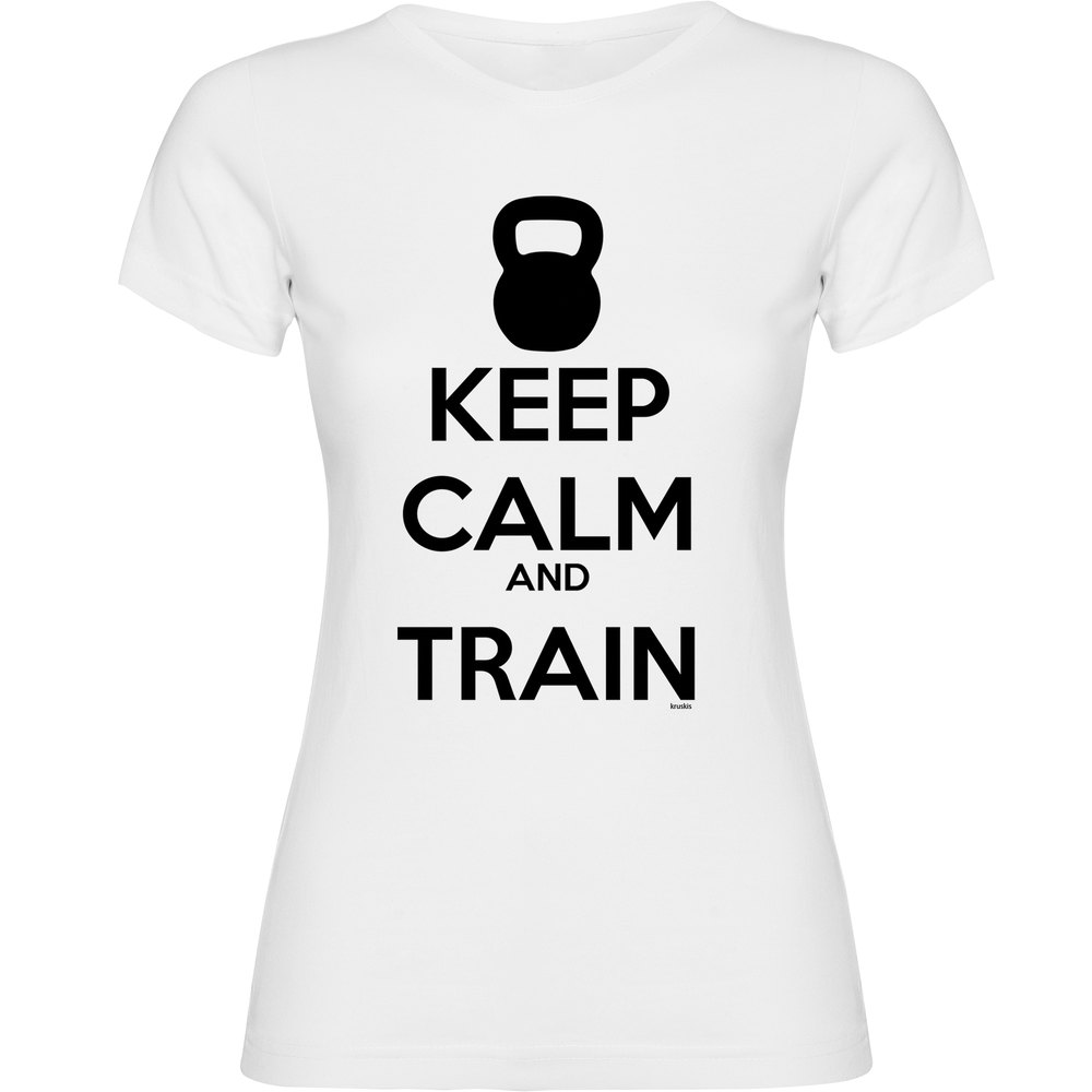 Kruskis Keep Calm And Train Short Sleeve T-shirt Weiß 2XL Frau von Kruskis