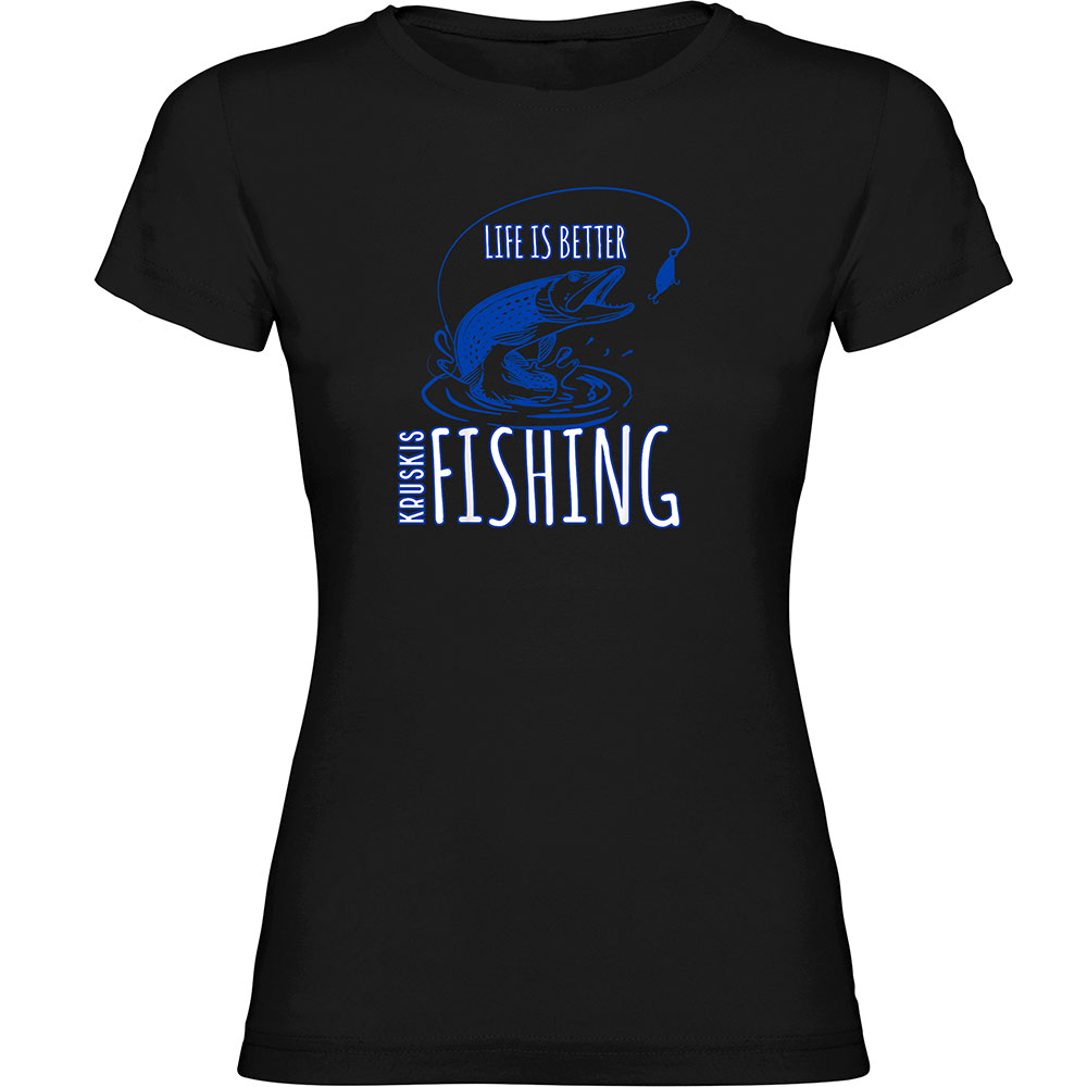 Kruskis Life Is Better Fishing Short Sleeve T-shirt Schwarz L Frau Kruskis Life Is Better Fishing Short Sleeve T-shirt Schwarz L Frau von Kruskis