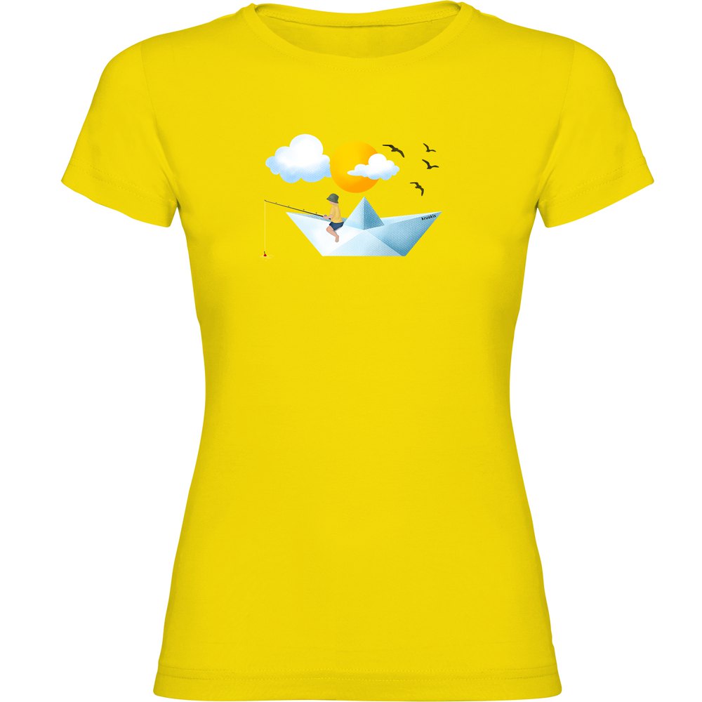 Kruskis Paper Boat Short Sleeve T-shirt Gelb XL Frau von Kruskis