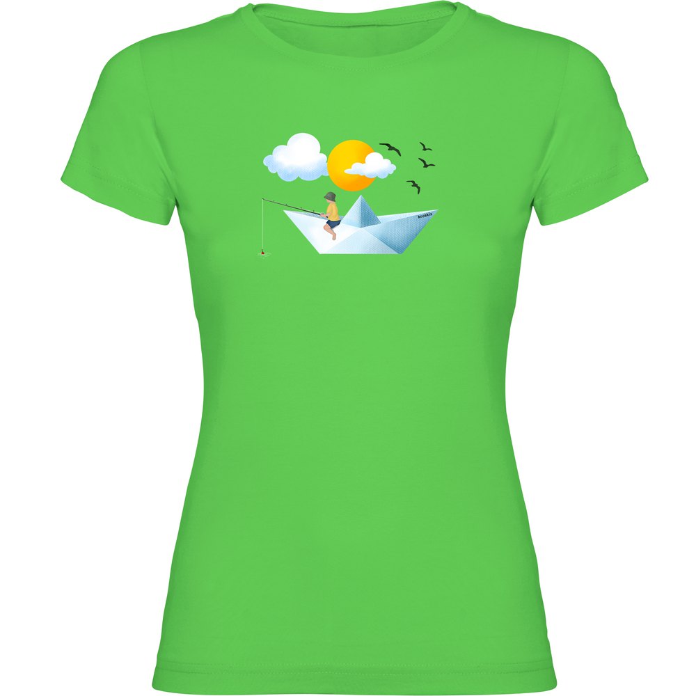 Kruskis Paper Boat Short Sleeve T-shirt Grün L Frau von Kruskis