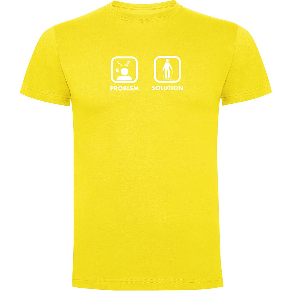 Kruskis Problem Solution Train Short Sleeve T-shirt Gelb 3XL Mann von Kruskis