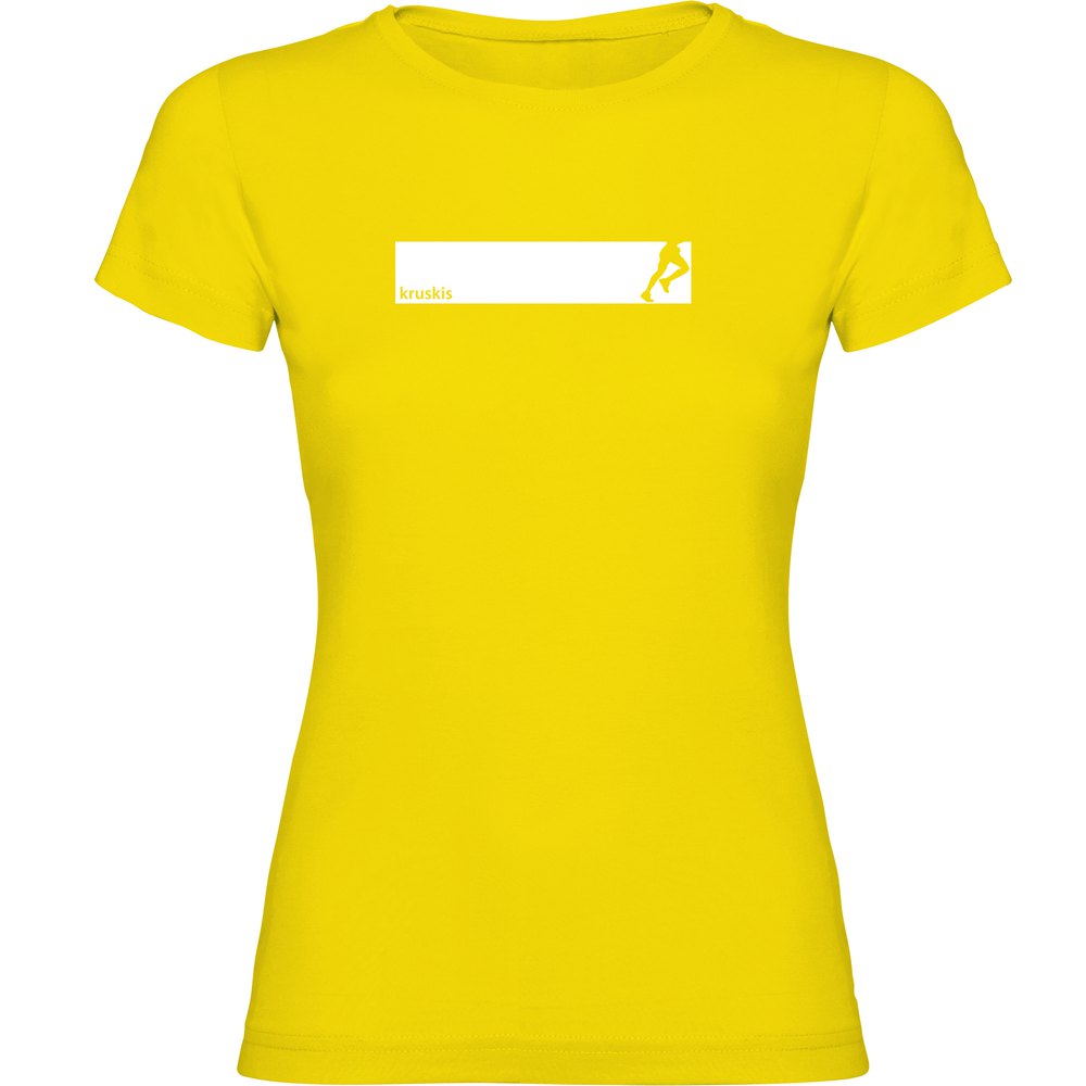 Kruskis Run Frame Short Sleeve T-shirt Gelb S Frau von Kruskis