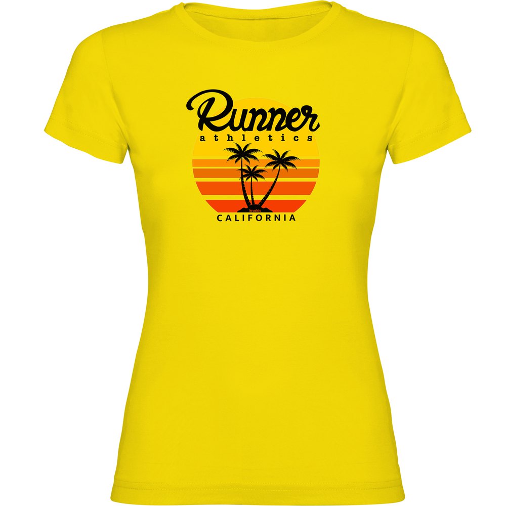Kruskis Runner Athletics Short Sleeve T-shirt Gelb M Frau von Kruskis