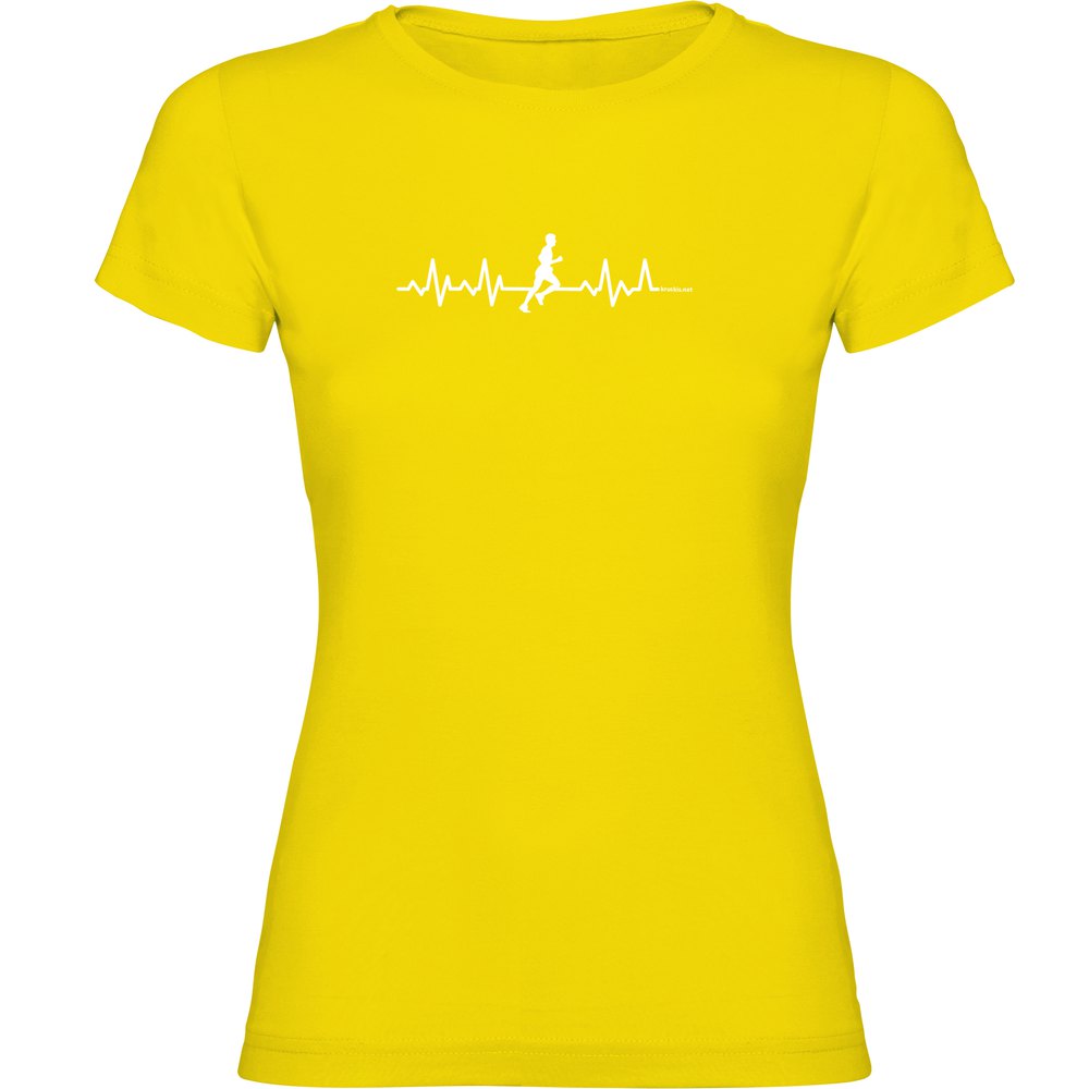 Kruskis Runner Heartbeat Short Sleeve T-shirt Gelb L Frau von Kruskis
