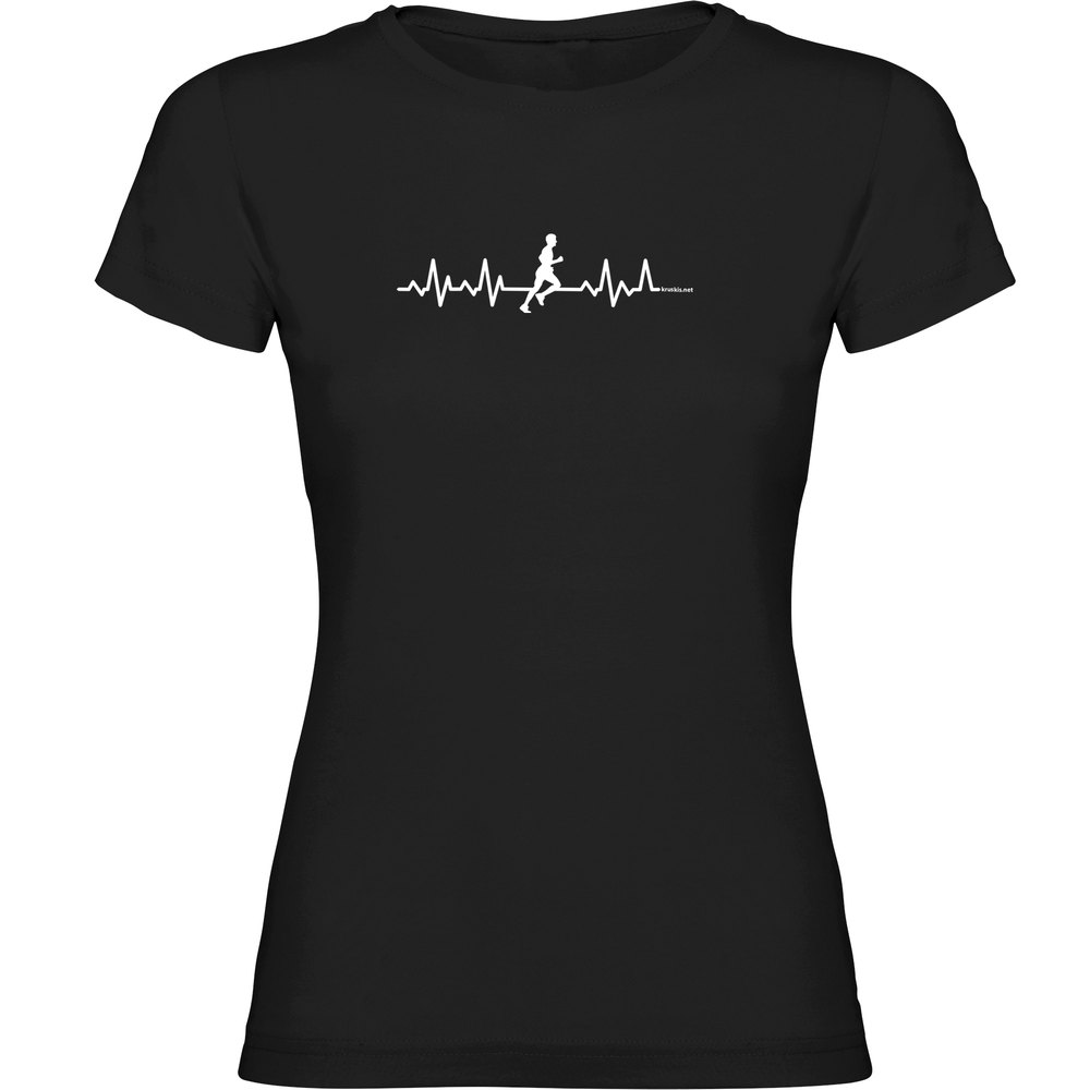 Kruskis Runner Heartbeat Short Sleeve T-shirt Schwarz L Frau von Kruskis