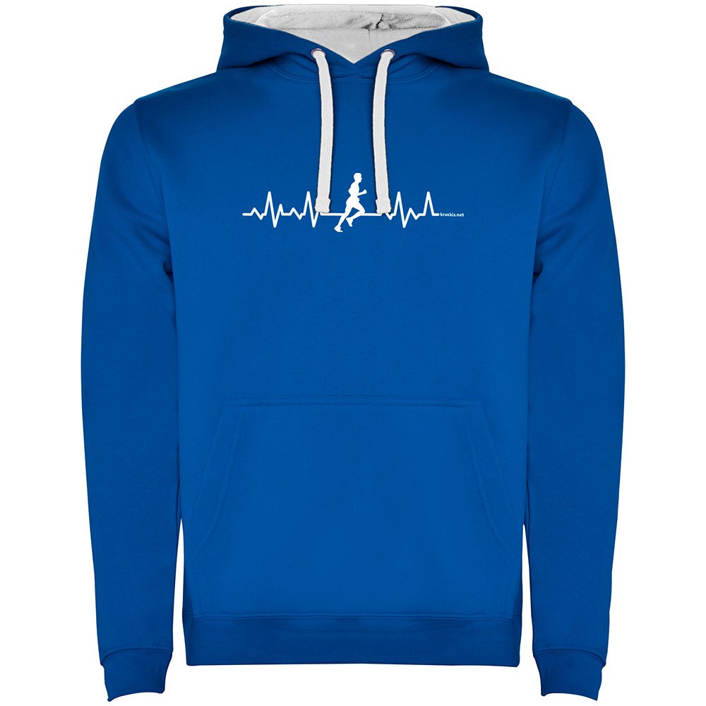 Kruskis Runner Heartbeat Two-colour Hoodie Blau 3XL Mann von Kruskis