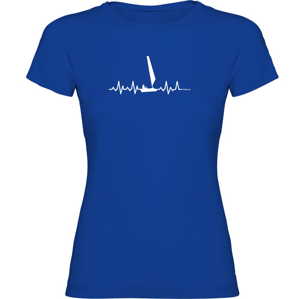 Kruskis Sailing Heartbeat Short Sleeve T-shirt Blau M Frau von Kruskis