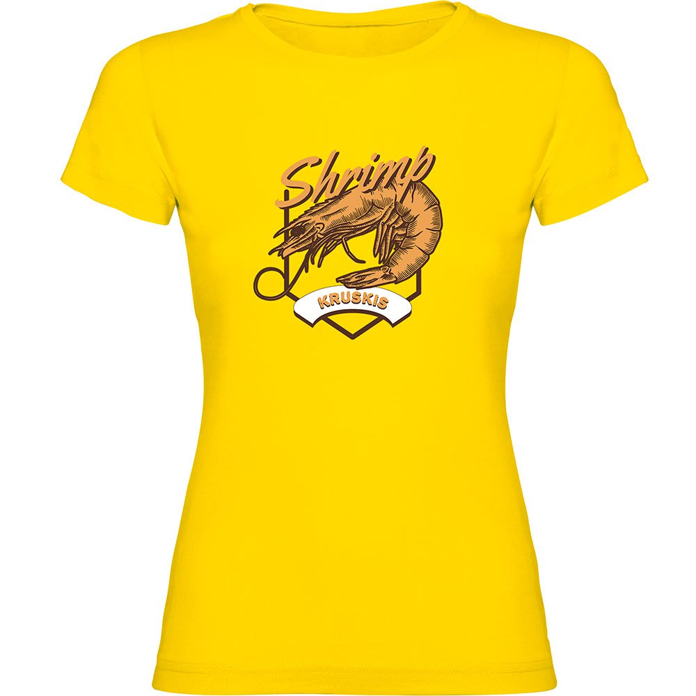 Kruskis Seafood Shrimp Short Sleeve T-shirt Gelb 2XL Frau von Kruskis