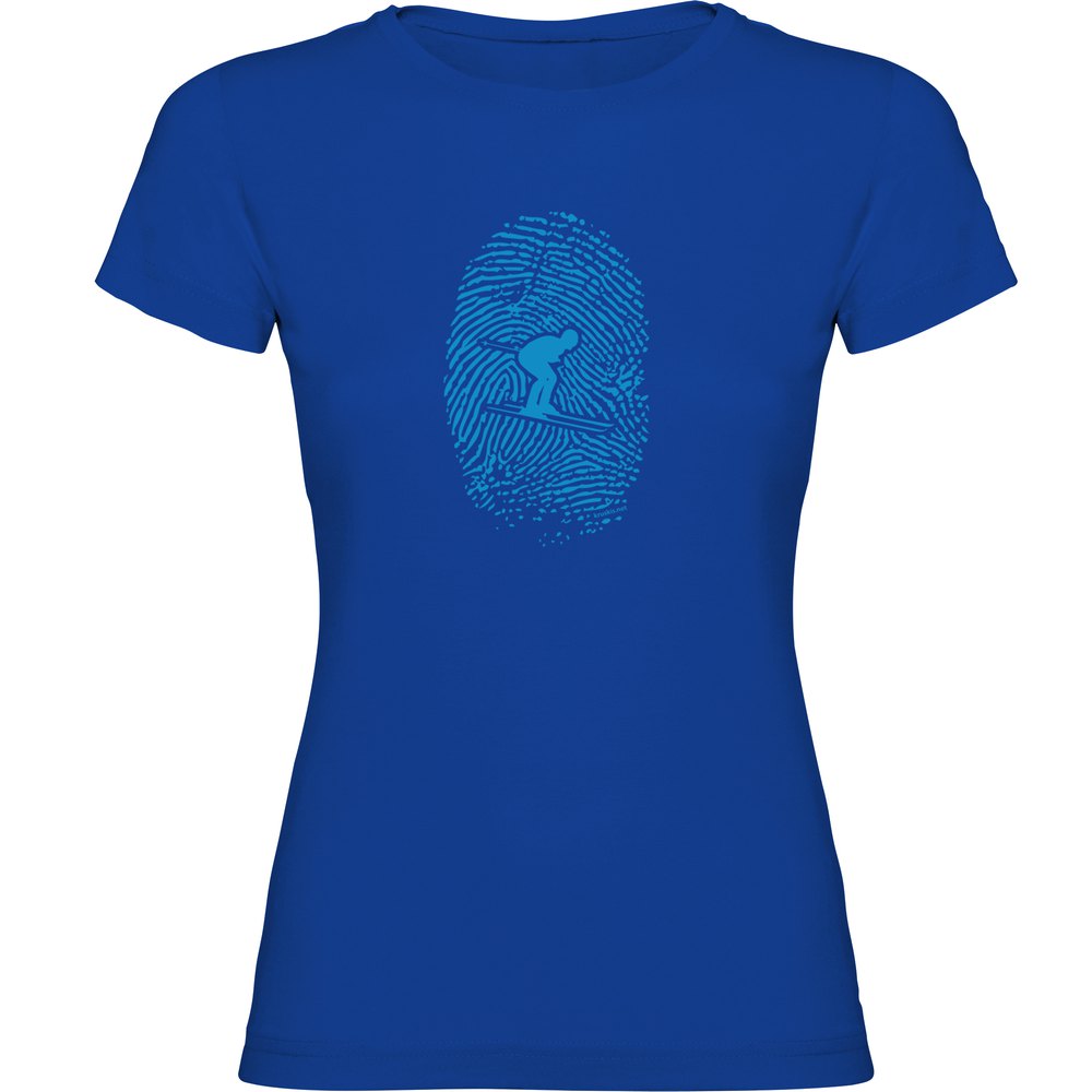 Kruskis Skier Fingerprint Short Sleeve T-shirt Blau L Frau von Kruskis