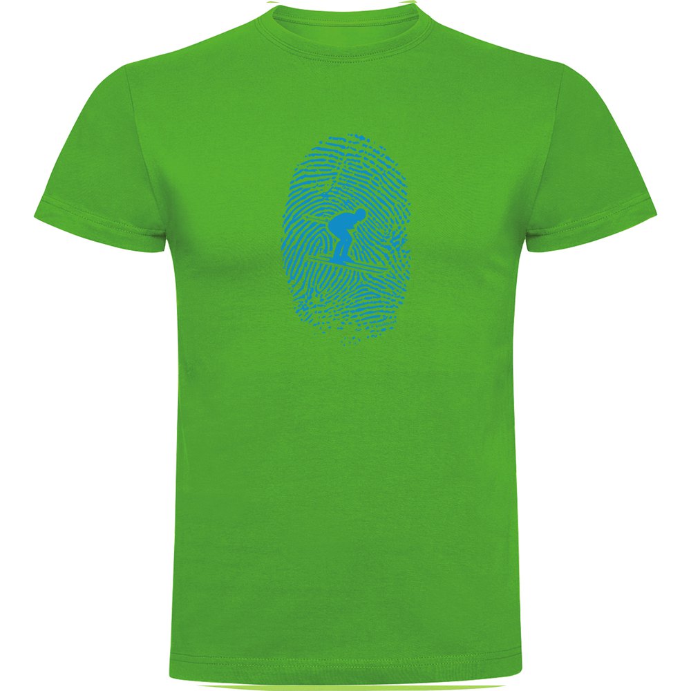Kruskis Skier Fingerprint Short Sleeve T-shirt Grün 3XL Mann von Kruskis