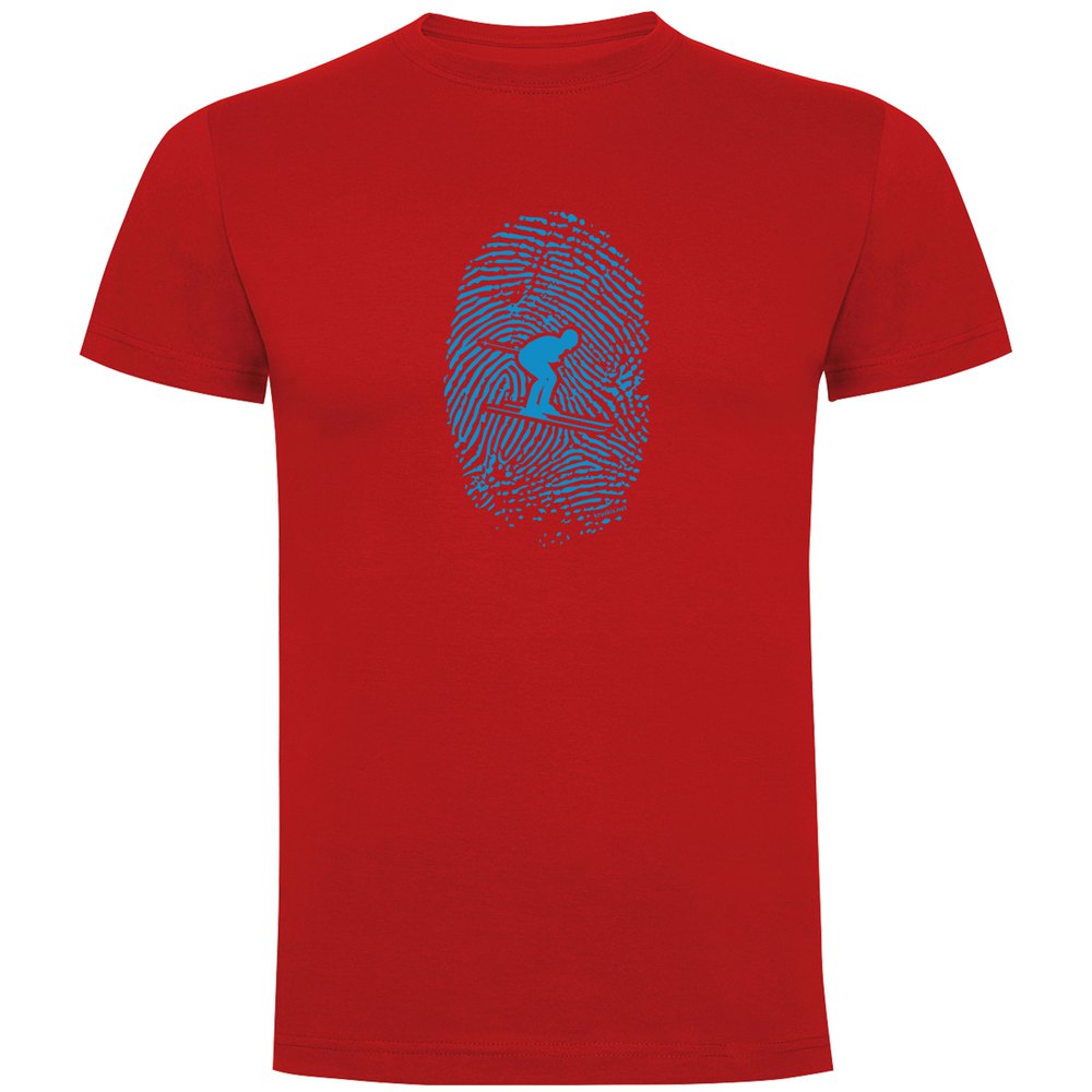 Kruskis Skier Fingerprint Short Sleeve T-shirt Rot 2XL Mann von Kruskis