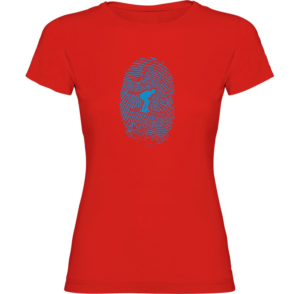 Kruskis Skier Fingerprint Short Sleeve T-shirt Rot M Frau von Kruskis