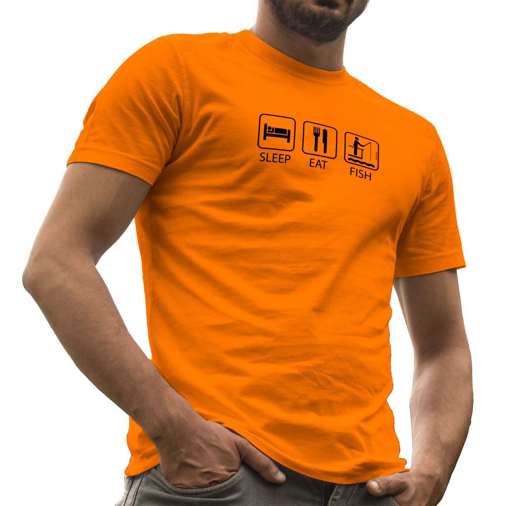 Kruskis Sleep Eat And Fish Short Sleeve T-shirt Orange S Mann von Kruskis