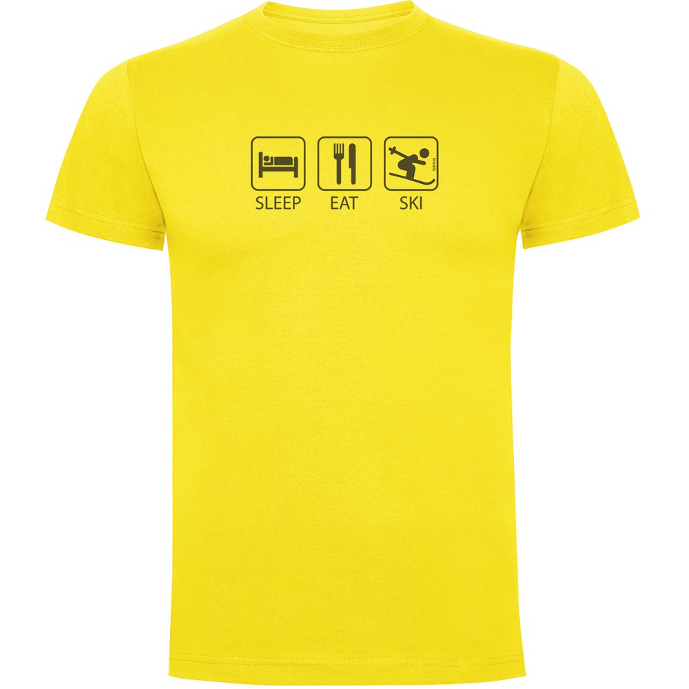 Kruskis Sleep Eat And Ski Short Sleeve T-shirt Gelb M Mann Kruskis Sleep Eat And Ski Short Sleeve T-shirt Gelb M Mann von Kruskis