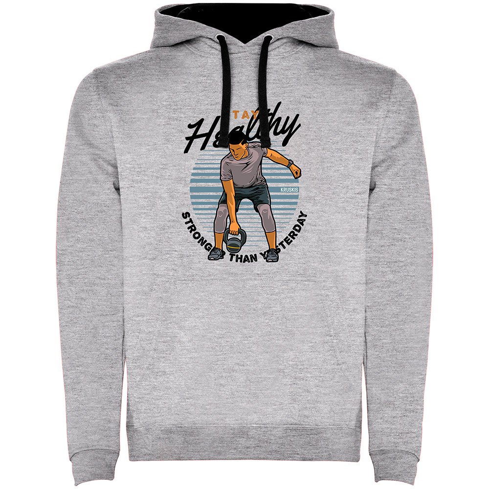 Kruskis Stay Healthy Bicolor Hoodie Grau 3XL Mann von Kruskis