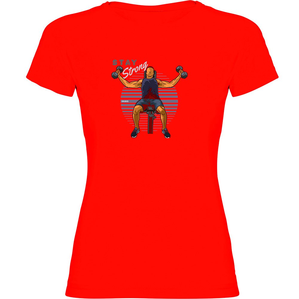 Kruskis Stay Strong Short Sleeve T-shirt Rot XL Frau von Kruskis